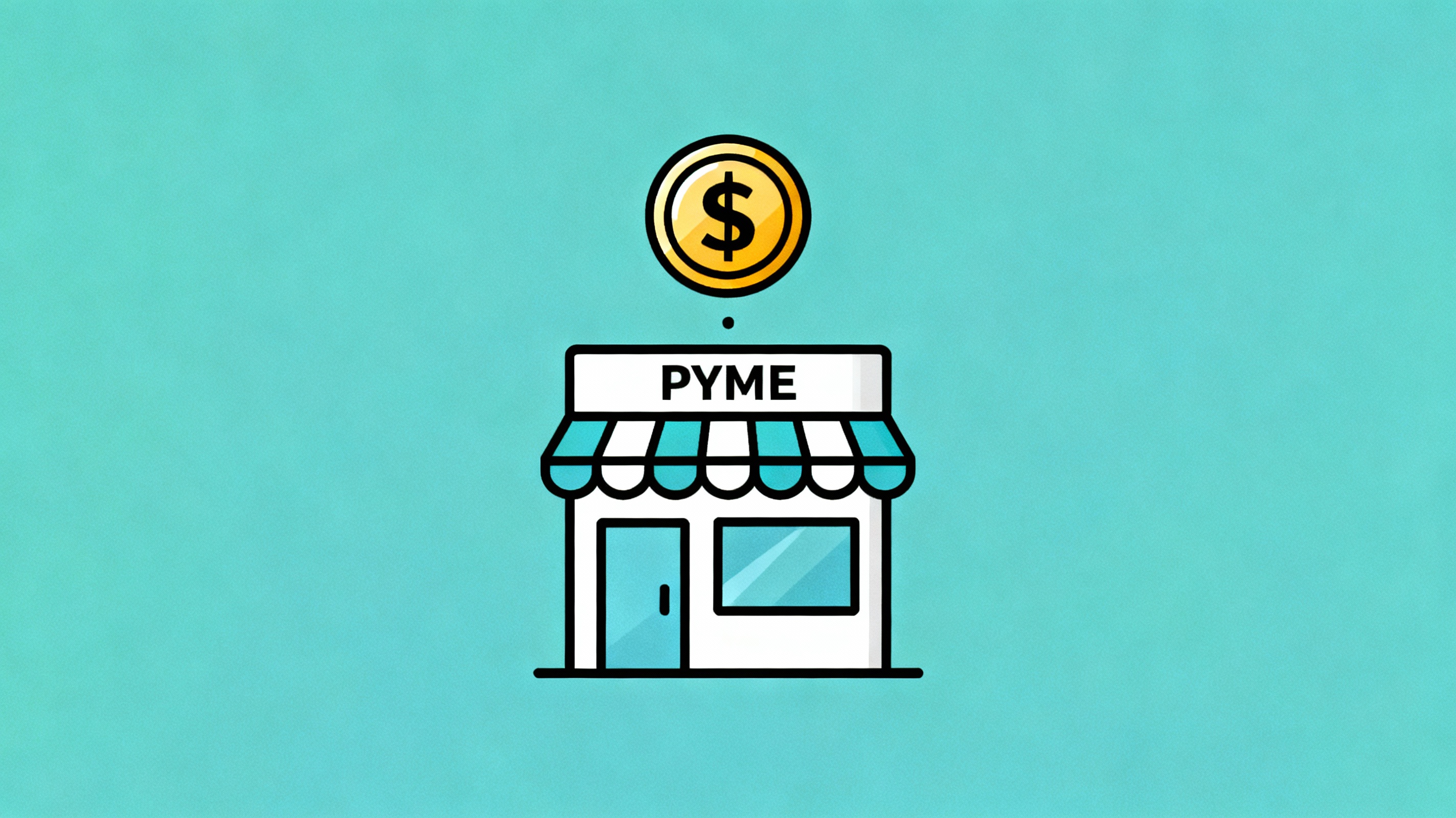 Ilustración representando una PYME recibiendo apoyo económico para su digitalización